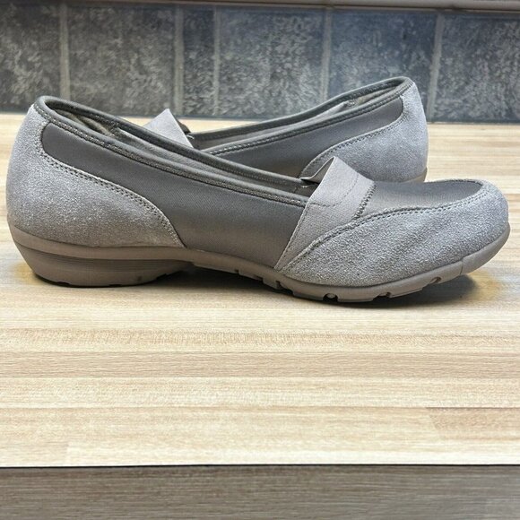 Skechers Women 8.5 Career 9 To 5 Comfort Shoes Taupe Leather Memory Foam Slip on - Picture 9 of 9